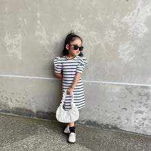 Load image into Gallery viewer, 281PCW-Summer children's elastic knitted striped parent-child dress
