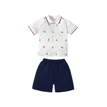 Load image into Gallery viewer, 22031TG-Little maven European and American summer children's POLO shirt shorts two-piece suit