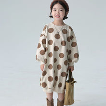 Load image into Gallery viewer, BB2450PCW-Autumn Japanese style girl's full print polka dot parent-child dress