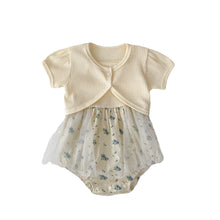 Load image into Gallery viewer, S23208TG-Summer thin baby girl floral sling mesh skirt + detachable small jacket