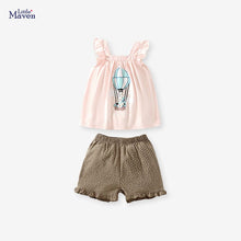 Load image into Gallery viewer, 22027TG-Little mave European and American cute knitted cotton vest girl suit