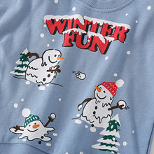 Load image into Gallery viewer, <Taiwan Pavilion> 8669SE-malwee Autumn Snowman Print Round Neck Casual Long Sleeve Top