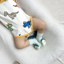 Load image into Gallery viewer, 081507LS-Baby long-sleeved dinosaur full-print baby bodysuit + hat
