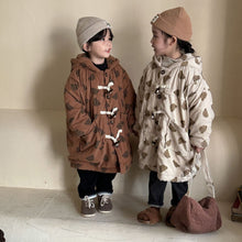 Load image into Gallery viewer, D83290SE-Autumn and winter thickened ox horn corduroy bear hooded jacket