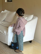 Load image into Gallery viewer, XPX150TG-Autumn Korean Girls Loose Cape Sweater & Raw Edge Denim Pants