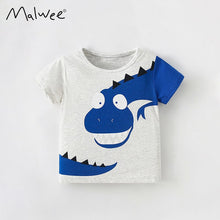 Load image into Gallery viewer, 9299SE-Summer European and American children's casual round neck short-sleeved dinosaur top