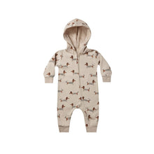 Load image into Gallery viewer, D22873LS-Autumn and winter puppy print thick warm hooded crawling suit