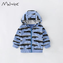 Load image into Gallery viewer, 9011SE-Autumn and winter European and American children's casual crocodile long-sleeved zipper hooded jacket