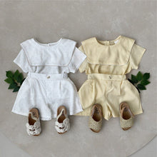 Load image into Gallery viewer, Y8322TG-Summer large lapel doll shirt top + shorts set