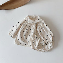 Load image into Gallery viewer, K2132TG-Long-sleeved two-piece baby girl polka dot baby bodysuit