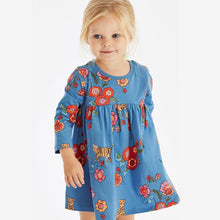 Load image into Gallery viewer, 8905DS-Autumn round neck floral long sleeve dress