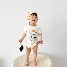 Load image into Gallery viewer, 53109LS-Cat eating fish print short-sleeved baby sweater + hat