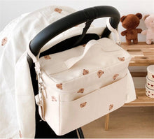Load image into Gallery viewer, 9511414AC- Korean style embroidered bear cooler bag baby stroller storage cooler bag