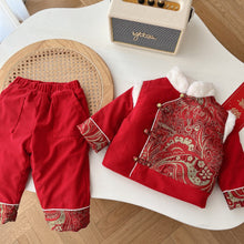 Load image into Gallery viewer, CT062TG-Winter clothing 0-6 years old festive New Year's greetings Tang suit two-piece suit