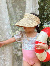 Load image into Gallery viewer, Y9441LS-Summer floral stitching halter back swimsuit