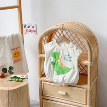 Load image into Gallery viewer, 2402213LS-Summer cartoon dinosaur sleeveless cute triangle bodysuit