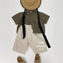 Load image into Gallery viewer, 1215SE- Korean style three-dimensional style lapel pocket short-sleeved shirt