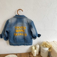 Load image into Gallery viewer, TC0920SE-Autumn distressed towel embroidered letter denim jacket