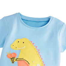 Load image into Gallery viewer, 92124SE-Summer European and American children's casual round neck dinosaur short-sleeved top