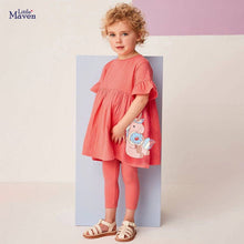 Load image into Gallery viewer, HS1854TG-Summer short-sleeved unicorn dress + leggings two-piece set
