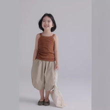 將圖片載入圖庫檢視器 BB2401PCW-夏季日系女童吊帶羅紋背心親子裝