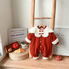 Load image into Gallery viewer, 2304417LS-Autumn and Winter Hundred Days Banquet Chinese Style Shawl Plus Velvet New Year Greetings Climbing Clothes