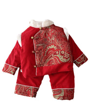 Load image into Gallery viewer, CT062TG-Winter clothing 0-6 years old festive New Year's greetings Tang suit two-piece suit