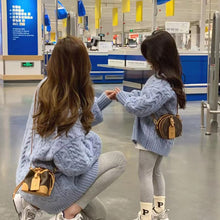 Load image into Gallery viewer, 121801PCW-Autumn and winter Korean version of twisted sky blue thick long sweater & leggings parent-child outfit