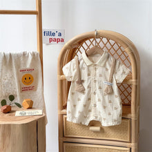 Load image into Gallery viewer, 2402667LS-Summer cotton shirt short-sleeved romper