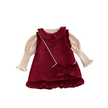 Load image into Gallery viewer, AQ087DS-Winter Girls' New Year Greetings Thickened Vest Dress & Long-sleeved Top