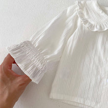 將圖片載入圖庫檢視器 23129TG-秋季INS嬰幼兒娃娃領緹花上衣+碎花澎澎褲兩件套