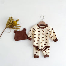 Load image into Gallery viewer, 102401TG-Autumn Bear Homewear + Pants + Hat Three-piece Set