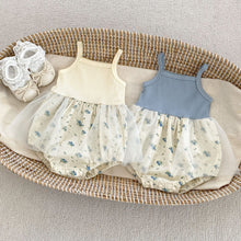 Load image into Gallery viewer, S23208TG-Summer thin baby girl floral sling mesh skirt + detachable small jacket