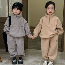 Load image into Gallery viewer, D83501TG- Korean autumn and winter plus velvet children's sports suit