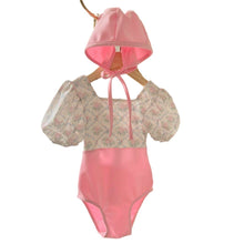 Load image into Gallery viewer, Y9441LS-Summer floral stitching halter back swimsuit