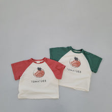 將圖片載入圖庫檢視器 24083SE-夏日韓版寬鬆短袖純棉插肩袖水果印花上衣【許願款】