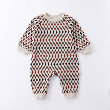 Load image into Gallery viewer, <Taiwan Pavilion> D23260LS-Autumn jacquard cute bear knitted crawling clothes