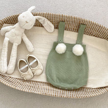Load image into Gallery viewer, M2081LS-Autumn solid color all-match knitted wool ball sling bodysuit