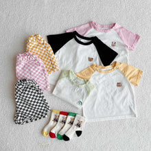 Load image into Gallery viewer, 53110TG-Summer Korean version of small animal embroidery sports short-sleeved two-piece suit