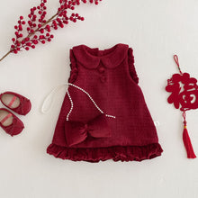 Load image into Gallery viewer, AQ087DS-Winter Girls' New Year Greetings Thickened Vest Dress & Long-sleeved Top