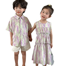 Load image into Gallery viewer, X86068TG-Summer tie-dye leisure holiday style suit & dress brother and sister outfit
