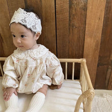 將圖片載入圖庫檢視器 Y9303LS-嬰兒碎花蕾絲領長袖連體爬服