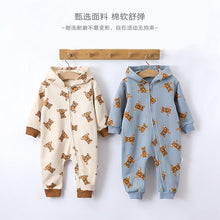 Load image into Gallery viewer, D23301LS-Children's hooded thickened fleece zippered climbing suit