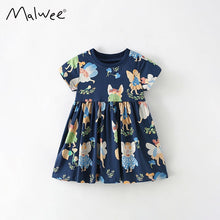 Load image into Gallery viewer, 9333DS-Summer European and American children's casual round neck dress for little girls