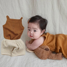 Load image into Gallery viewer, Y8119JG-Summer peekaboo same style waffle solid color camisole + shorts two-piece set
