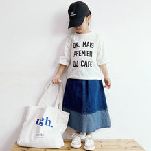 Load image into Gallery viewer, 22011PCW-Japanese retro patchwork mid-length denim skirt parent-child outfit