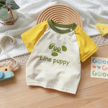 Load image into Gallery viewer, 2402712SE-Summer letter dog short-sleeved round neck top