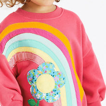 Load image into Gallery viewer, 22211TG-Little maven European and American cute rainbow flower long-sleeved suit