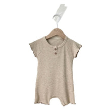 Load image into Gallery viewer, Y9458LS-Summer A-type waffle wave curling two-button bodysuit