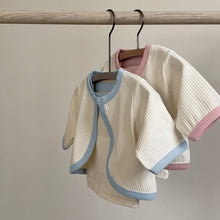 Load image into Gallery viewer, Y8413KTG- Summer Thin Large Pierced Edge Camisole Vest + High Waist Belly Protecting Large PP Pants + Long Sleeve Empty Cardigan Set